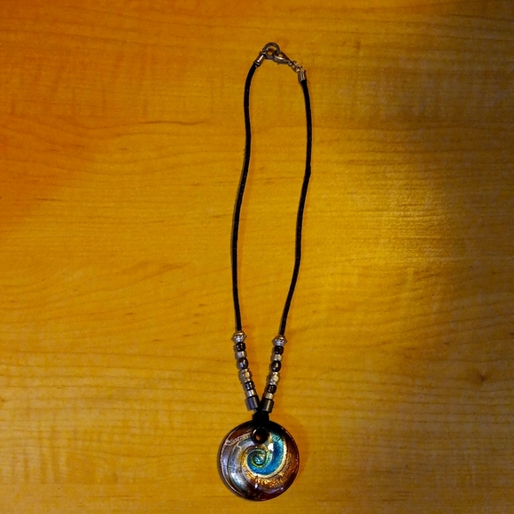 Jewelry - Multi Colored glass pendant beaded necklace